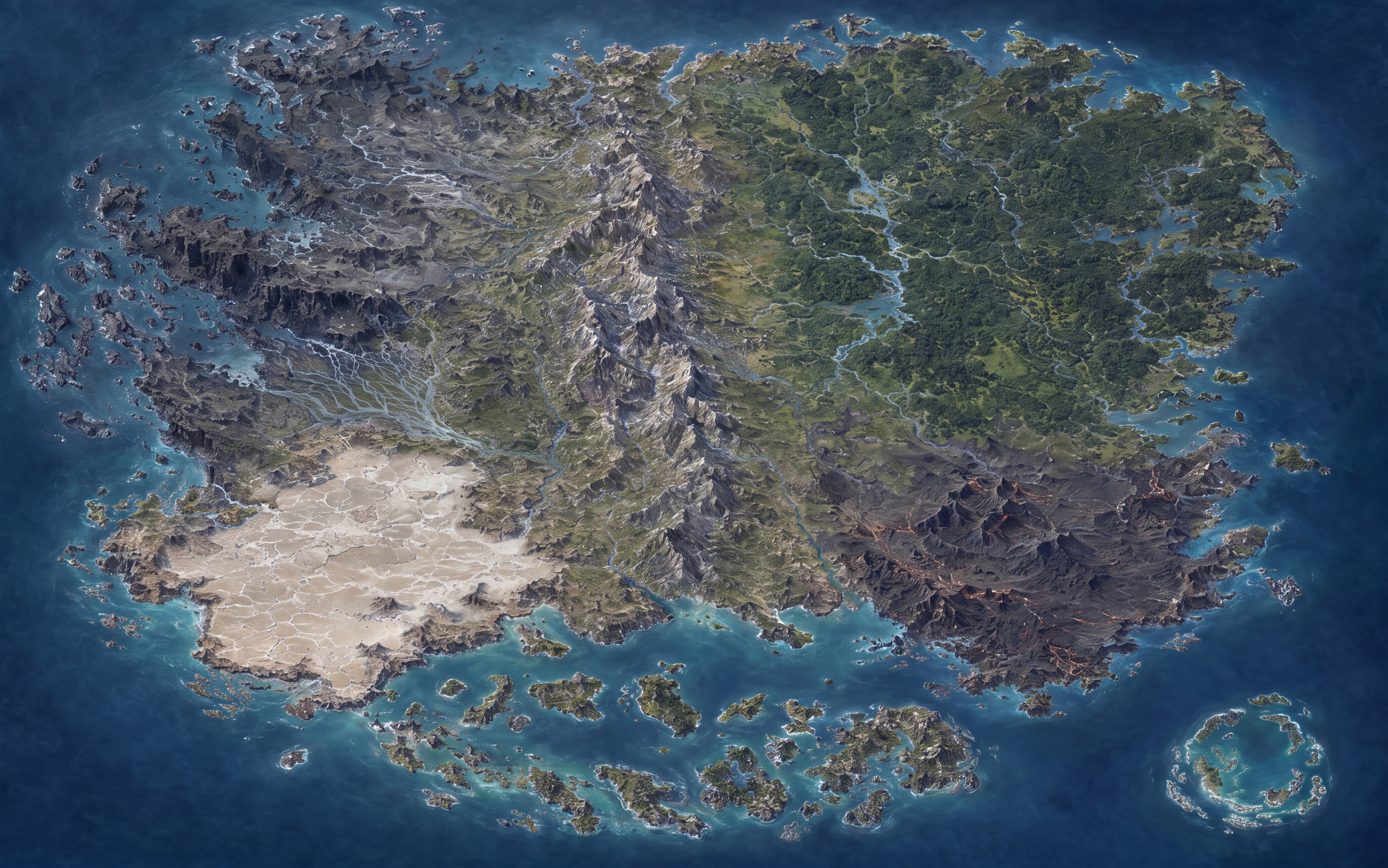 Mapa histórico de Aethelgard: Depois de The Second Celestial War / mundo atual